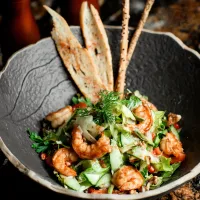 Salade de gambas au pesto